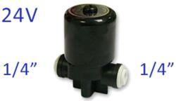 Elektromágneses, solenoid szelep 1/4″, 24V, hengeres, Quick (08057-24-14-Q)