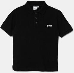 HUGO BOSS gyerek pamut póló fekete, nyomott mintás, J52014 - fekete 114