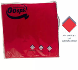 Ooops! Ooops! szalvéta 33X33cm, 2r. , 1/4 hajtás, PIROS, 100 lap/csg, 20csg/karton, 42karton/raklap (KSC21002083)