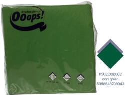 Ooops! Ooops! szalvéta 33X33cm, 2r. , 1/4 hajtás, SÖTÉTZÖLD, 100 lap/csg, 20csg/karton, 42karton/raklap (KSC21002082)
