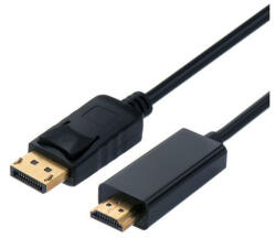 STANDARD Kábel DisplayPort 1.2 - HDMI, 4K@60Hz, M/M, 5m, fekete (S3683-10)