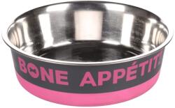 Flamingo Castron pentru caini din inox bone appetit fuchsia Flamingo 21.5cmx1700ml