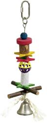 FLAMINGO Jucarie pentru pasari exotice Flamingo multicolora cu clopotel 32cm - bravapet