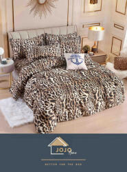 Jojo Home Lenjerie pat single, bumbac finet, 4 piese, cearceaf normal, multicolora, animal print-A1053 (A1053) Lenjerie de pat