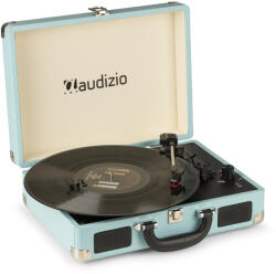 Audizio 102.040 Pick-Up Tip Valiză cu Transmisie cu Curea Preamp Încorporat și Difuzoare Încorporate Albastru Deschis (102.040)