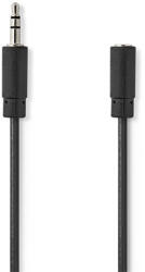Nedis CAGB22050BK100 sztereó audió kábel, 3, 5 mm Férfi, 3, 5 mm Nő, Nikkelezett, 10, 0 m | kerek, Fekete (CAGB22050BK100)