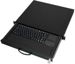 Aixcase AIX-19K1UKDETP-B 19" Rack Szekrénybe Építhető 1U fiók és Billentyűzet Német és Touchpad