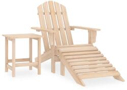 vidaXL Tömör fenyő adirondack szék zsámollyal és asztallal (315932) - simplexbutor