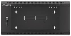 Lanberg WFFA-5604-10B 19" 4U SZÉL: 570mm MÉLY: 600mm MAG: 277mm lapraszerelt üvegajtós fekete fali rack szekrény (WFFA-5604-10B) - bestbyte