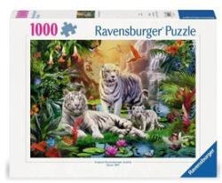 Ravensburger Puzzle 1000 db - Fehér tigriscsalád (12000886)