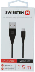 SWISSTEN adatkábel USB / microUSB 1, 5 m - fekete
