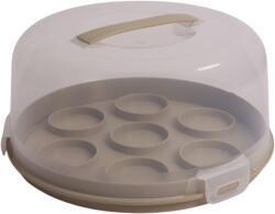  Süteményes doboz torta- és muffintartó hordozható - Bézs