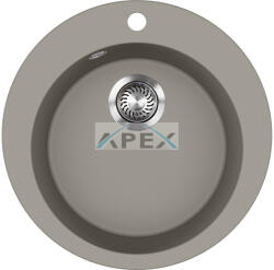 Evido Tondo kerek gránit mosogató, 505 mm, platina (442067) - webmuszaki