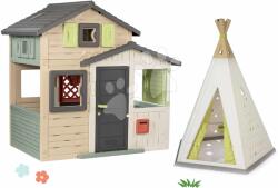 Smoby Set căsuța Prietenilor cu cort pentru grădină și pentru casă Friends Evo Life Playhouse Smoby extensibilă (SM810206-5) Casuta pentru copii