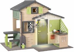 Smoby Domček Priateľov, set de bază în culori naturale, Friends House Evo Playhouse Life Smoby cu podea și lampă extensibilă (SM810251-P) Casuta pentru copii