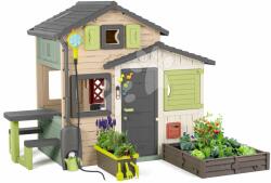 Smoby Căsuța Prietenilor cu grădină în culori elegante Friends House Evo Playhouse Smoby extensibilă cu udare (SM810251-K) Casuta pentru copii
