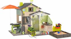 Smoby Casă a Prietenilor, complet echipată pentru meteorologi, Friends House Evo Playhouse Life Smoby extensibilă, în culori naturale (SM810251-2O) Casuta pentru copii