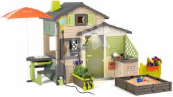 Smoby Casă a Prietenilor cu dotare completă în culori naturale Friends House Evo Playhouse Life Smoby extensibilă (SM810251-N) Casuta pentru copii