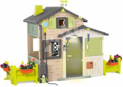Smoby Căsuța Prietenilor cu stație meteorologică și iluminat Friends House Evo Playhouse Life Smoby în culori naturale, extensibilă (SM810251-2U) Casuta pentru copii