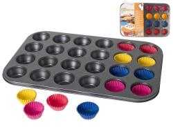 GERIMPORT Muffin forma, 12 db + 96 db papírkosár (892002002)