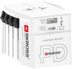 SKROSS Adapter, világutazóknak, 1xUSB-A, 1xUSB-C PD, 65W, USB-C kábel, SKROSS (SKADPD65W) - iroda24