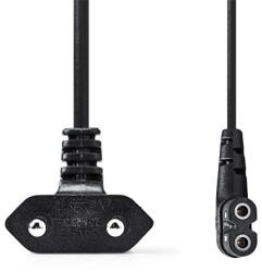 Nedis CEGL11055BK30 Cablu de alimentare, Euro Male | IEC-320-C7 | Înclinat | Înclinat stânga | Placat cu nichel | 3.00 m | Rezidențial | PVC (CEGL11055BK30)