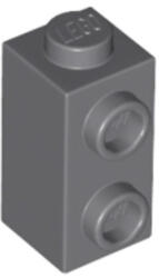 LEGO® Alkatrészek (Pick a Brick) Sötét kékesszürke 1x2 Módosított Elem Oldalán Két Bütyökkel 6228923 (6228923)