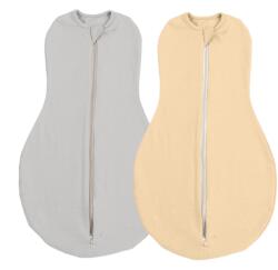 Kidizi Set 2 sistem de infasat cu fermoar dublu Kidizi SnugPod Grey Peach S, pentru nou-nascuti 2.6-5 kg, 0.5 tog (5949551914150)