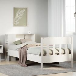 vidaXL fehér tömör fenyőfa könyvespolcos ágy matrac nélkül 90 x 200 cm (3323201)