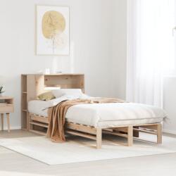 vidaXL tömör fa könyvespolcos ágy matrac nélkül 90 x 190 cm (3323908)