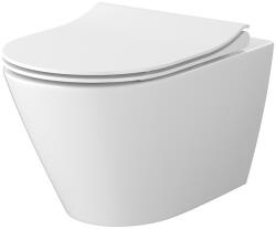 Cersanit City Pro fali kerámia WC csésze Vortex öblítési technológiával és vékony Duroplast ülőkével S701-883 (S701-883)