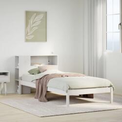 vidaXL fehér tömör fenyőfa könyvespolcos ágy matrac nélkül 90 x 200 cm (3321564)