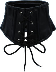Kiotos Leather Lace-Up Corset Collar Black