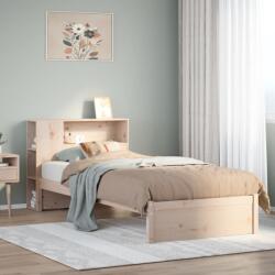 vidaXL tömör fenyőfa könyvespolcos ágy matrac nélkül 90 x 200 cm (3322373)