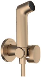 Hansgrohe Bidette Hidegvizes bidé kézizuhany S, 1jet, EcoSmart, zuhanytartóval és 125cm-es zuhanytömlővel, Szálcsiszolt Bronz 29230140 (29230140)