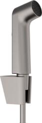 Hansgrohe Bidette Bidé kézizuhany 1jet E, EcoSmart, zuhanytartóval és nyomástűrő, 125cm-es zuhanytömlővel, Szálcsiszolt Fekete Króm 29238340 (29238340)