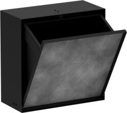 Hansgrohe XtraStoris Rock Falba süllyesztett szemeteskuka, csempézhető ajtóval 300/300/140, Matt Fekete 56090670 (56090670)