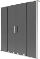 Mexen Velar L Duo, 2 szárnyas eltolható kádparaván 160 x 150 cm, 8mm szürke üveg, csiszolt acél, 896-160-003-42-97 (896-160-003-42-97)