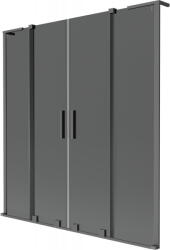 Mexen Velar L Duo, 2 szárnyas eltolható kádparaván 140 x 150 cm, 8mm szürke üveg, grafit, 896-140-003-42-95 (896-140-003-42-95)