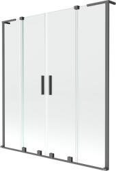 Mexen Velar L Duo, 2 szárnyas eltolható kádparaván 140 x 150 cm, 8mm átlátszó üveg, grafit, 896-140-003-02-95 (896-140-003-02-95)
