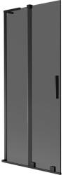 Mexen Velar L, 2 szárnyas eltolható kádparaván 80 x 150 cm, 8mm szürke üveg, fekete matt, 896-080-003-41-70 (896-080-003-41-70)