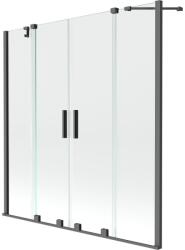 Mexen Velar Duo, eltolható 2 szárnyas kádparaván 140x150 cm, 8mm átlátszó üveg, grafit, 896-140-000-02-95 (896-140-000-02-95)