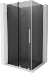 Mexen Velar L, zuhanykabin tolóajtóval 100 x 85 cm, 8mm szürke üveg, csiszolt acél, 871-100-085-43-97 (871-100-085-43-97)