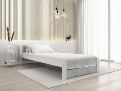  Pat IKAROS DOUBLE 90 x 200 cm, beton/alba Saltele: Cu saltele Coco Maxi 20 cm, Somiera pat: Cu lamele curbate