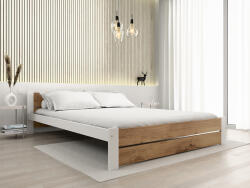  IKAROS DOUBLE ágy 160 x 200 cm, Artisan tölgy/fehér Ágyrács: Ágyrács nélkül, Matrac: Deluxe 10 cm matrac