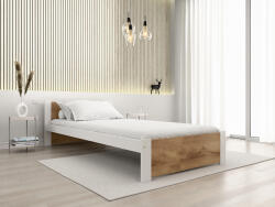 IKAROS ágy 90 x 200 cm, artisan tölgy/fehér Ágyrács: Léces ágyrács, Matrac: Deluxe 10 cm matrac