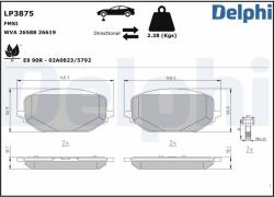 DELPHI Set placute frana DELPHI LP3875 (LP3875)