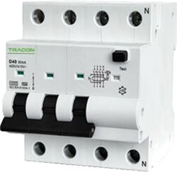 TRACON Tracon EVOKMA4C401 Kombinált védőkapcsoló, 4P, 4modul, C karakterisztika C40A, 100 mA, 10kA, A (EVOKMA4C401)