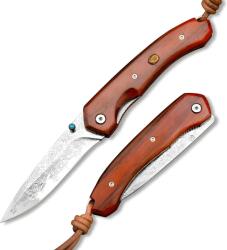 HARAHU SA-29035 damaszk összecsukható kés - Barna KP29035