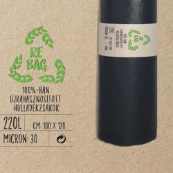 bibo Hulladékgyűjtő zsák 1000*1200 mm, 220 literes, 30 micron, 20db/roll